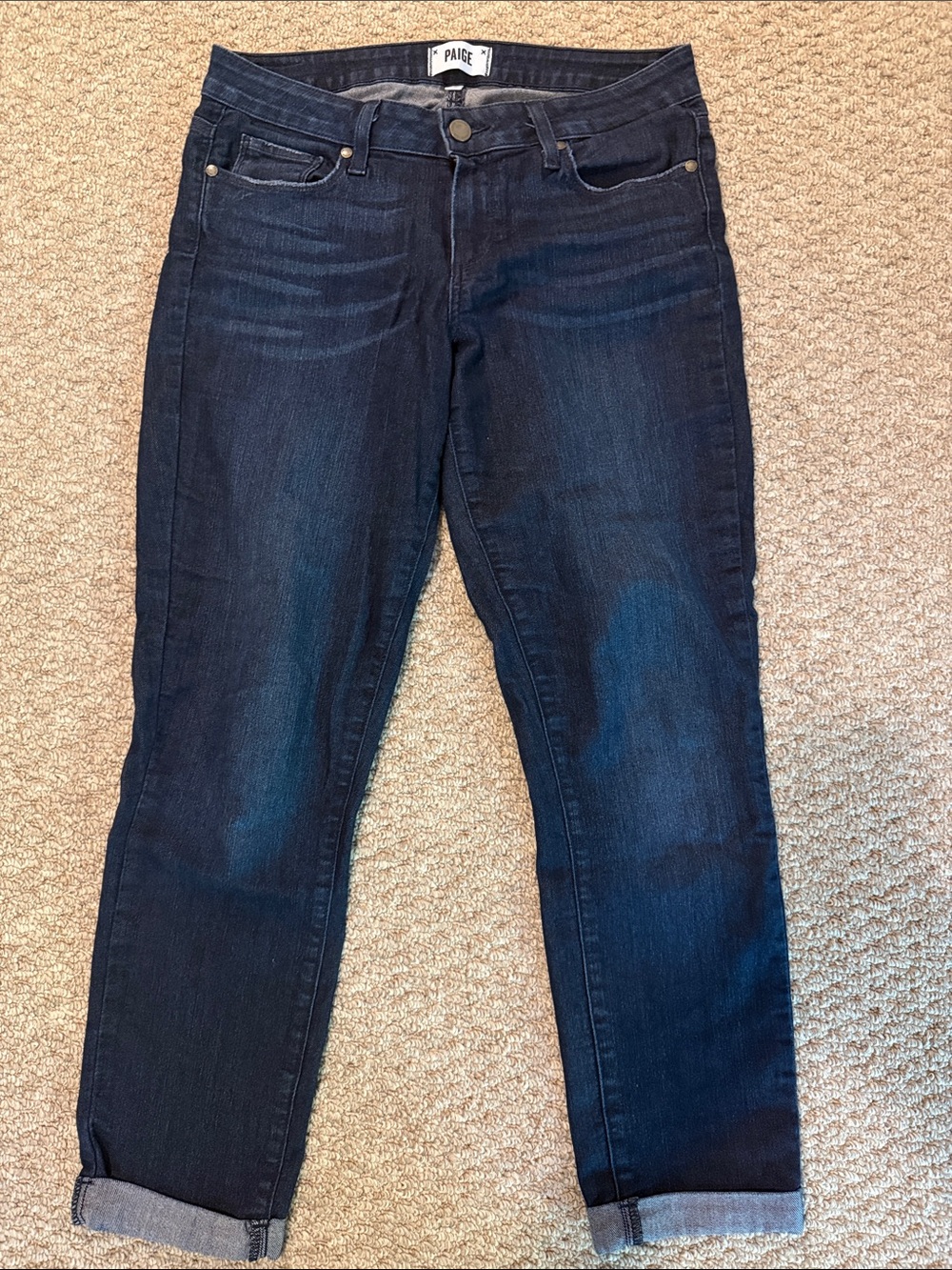PAIGE Kyle Crop Dark Indigo Jeans - size 28